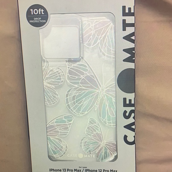 case-mate Other - Case-Mate Butterfly Design iPhone 13/12 Pro Max Case - White and Silver